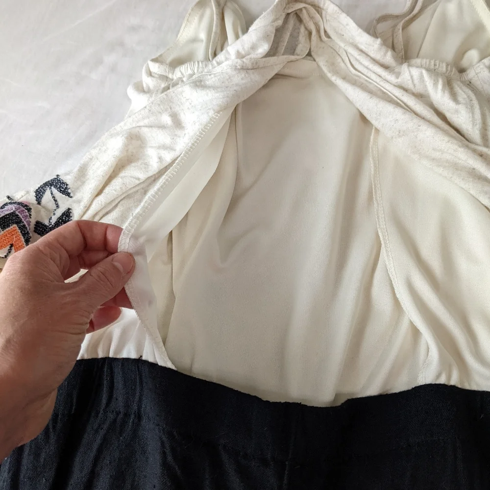 Judith March Linen Blend Spaghetti Strap Romper Tassel Hemline Small - Picture 8 of 11